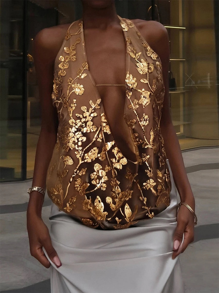 Halter Neck Crop Tank Top