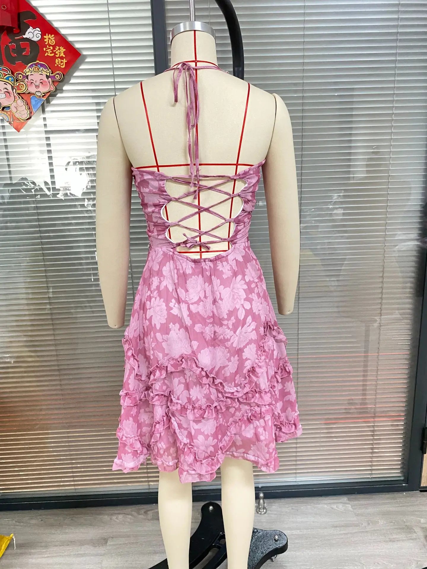 Strap Pink Dress