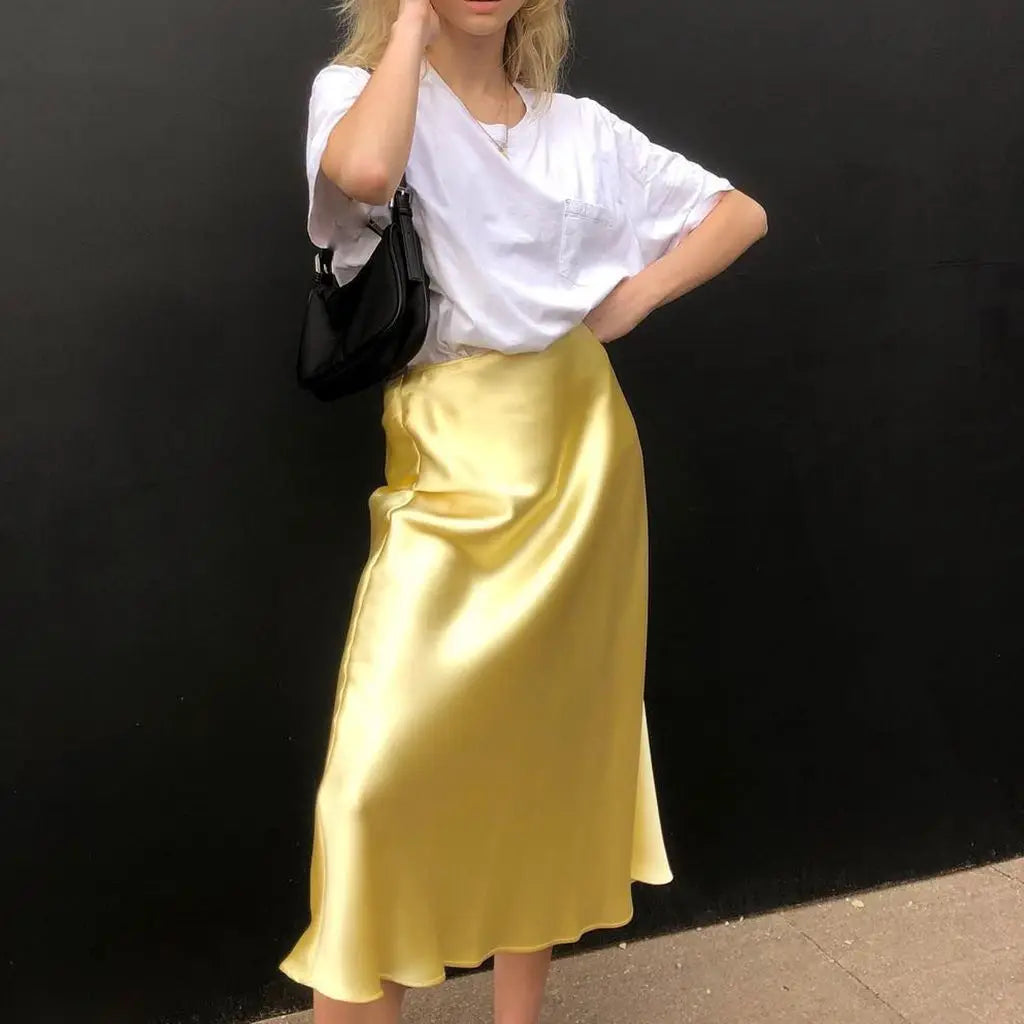 Silky Midi Skirt