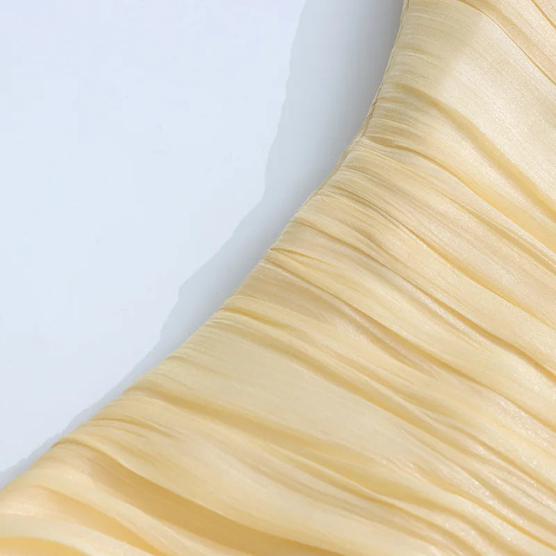 Flounce Wrinkle Wrapped Chest Dress