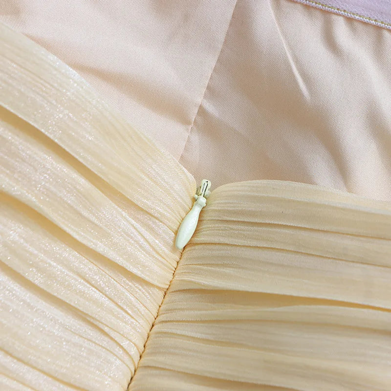 Flounce Wrinkle Wrapped Chest Dress