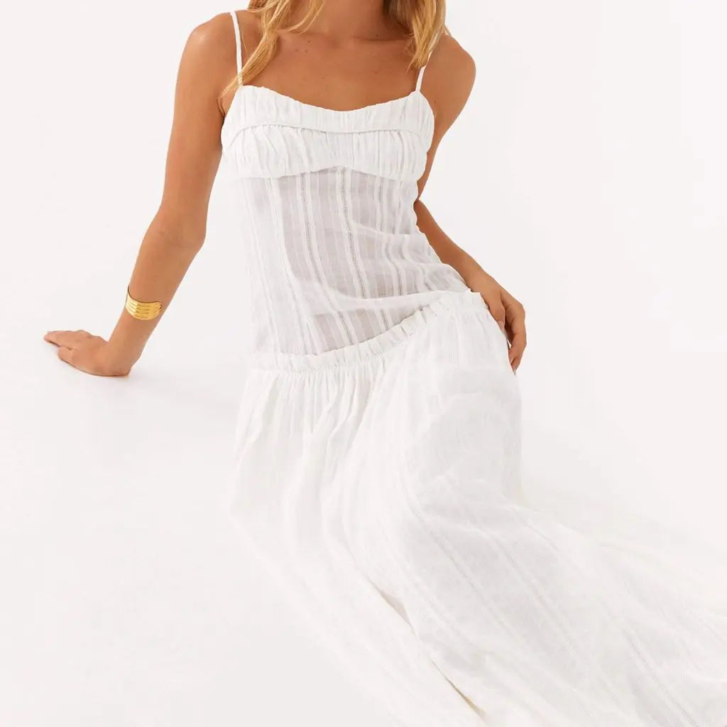 Ruffled Low Waist Slip Cami Dress