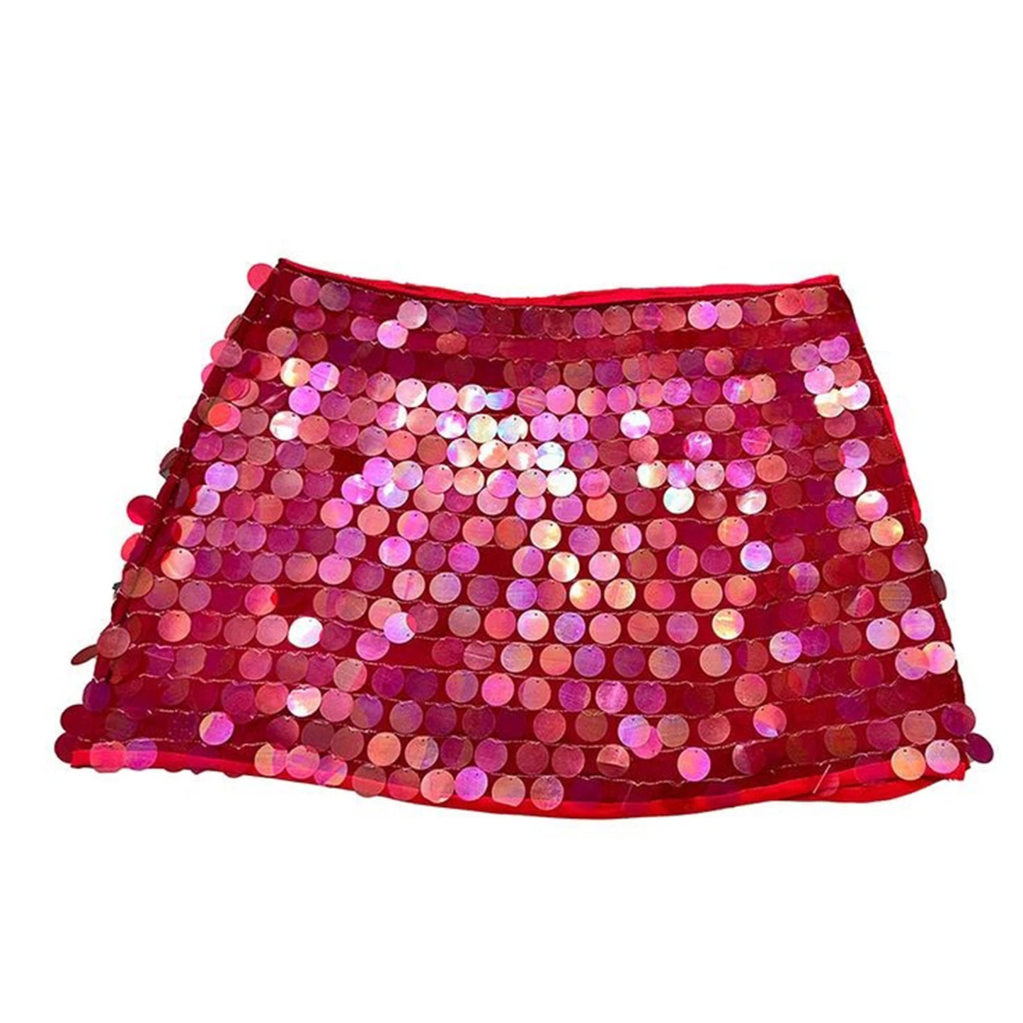 Sequined Low Waist Mini Skirts