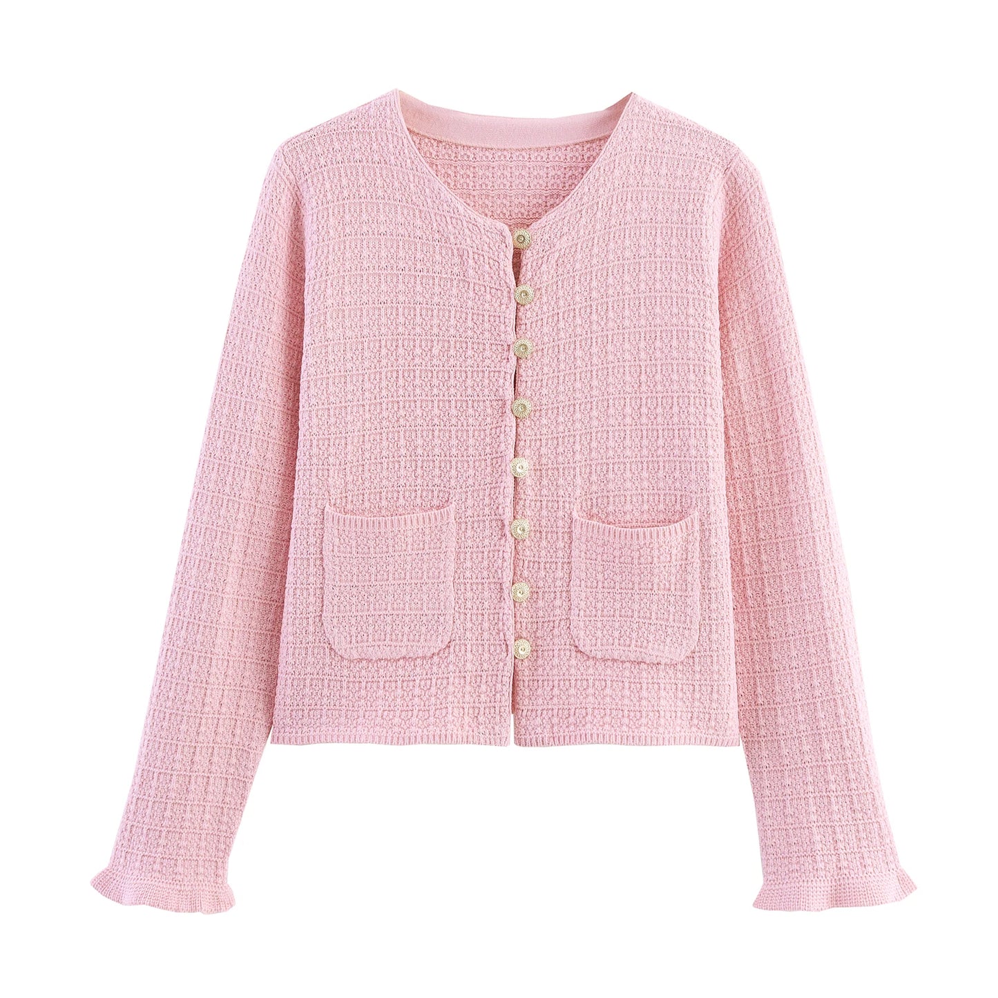 Short and Sleeve Knitted Cardigan Half Skirt Set