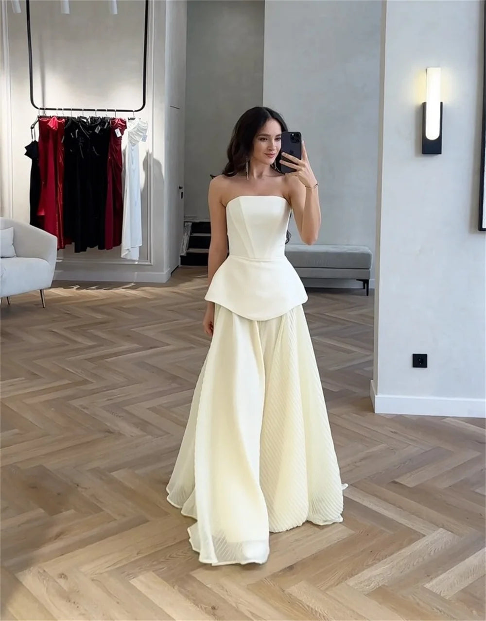 White Strapless Dress