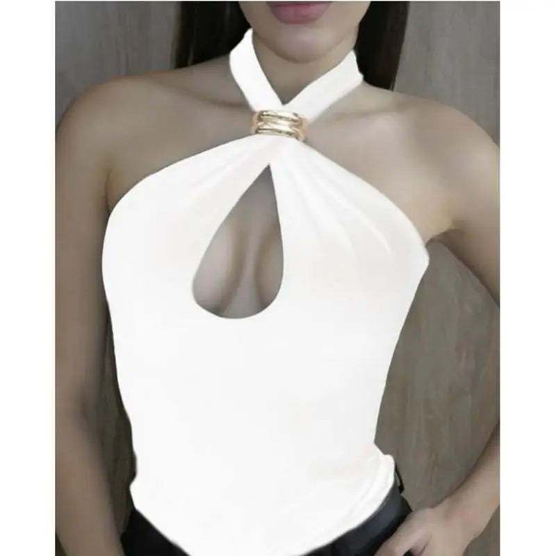 Halter Neck Crop Tank Top