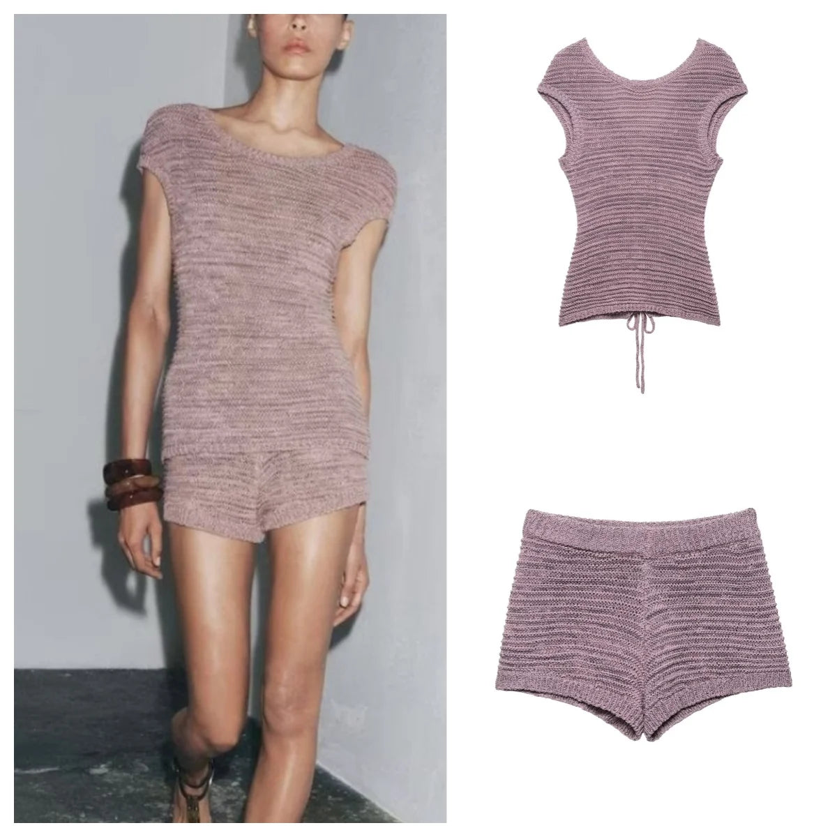 knitted two-piece suit