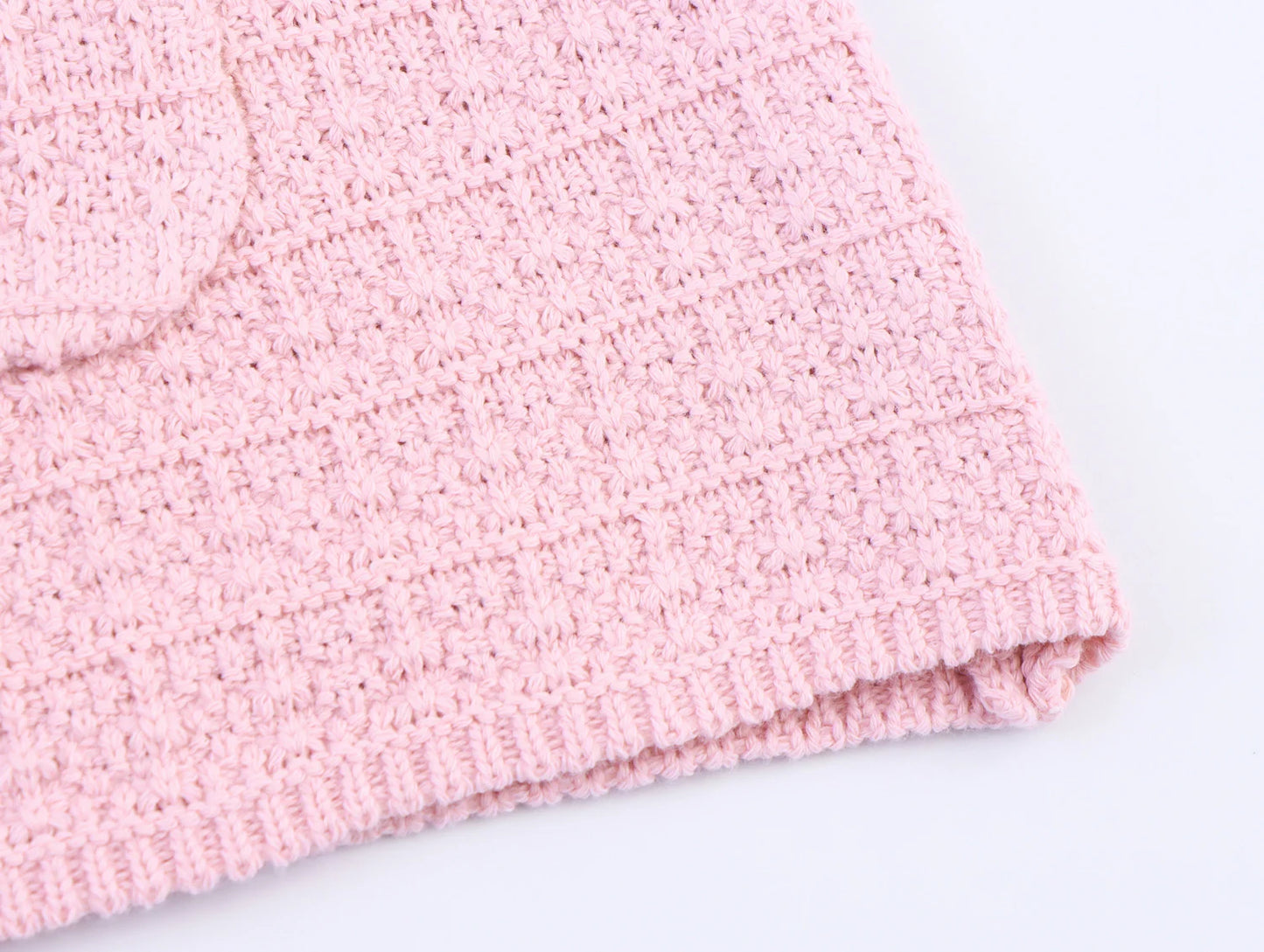 Short and Sleeve Knitted Cardigan Half Skirt Set