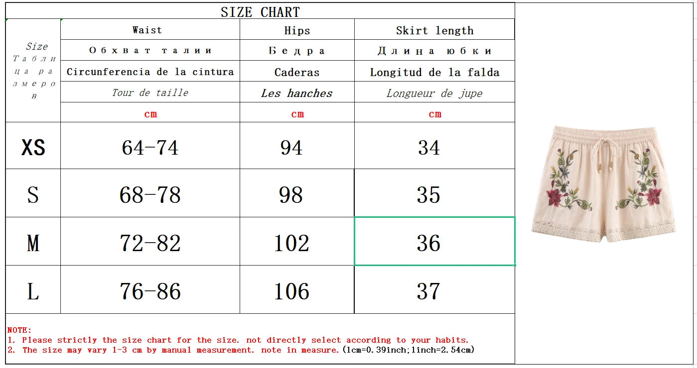 Embroidery Short and Top two piece set