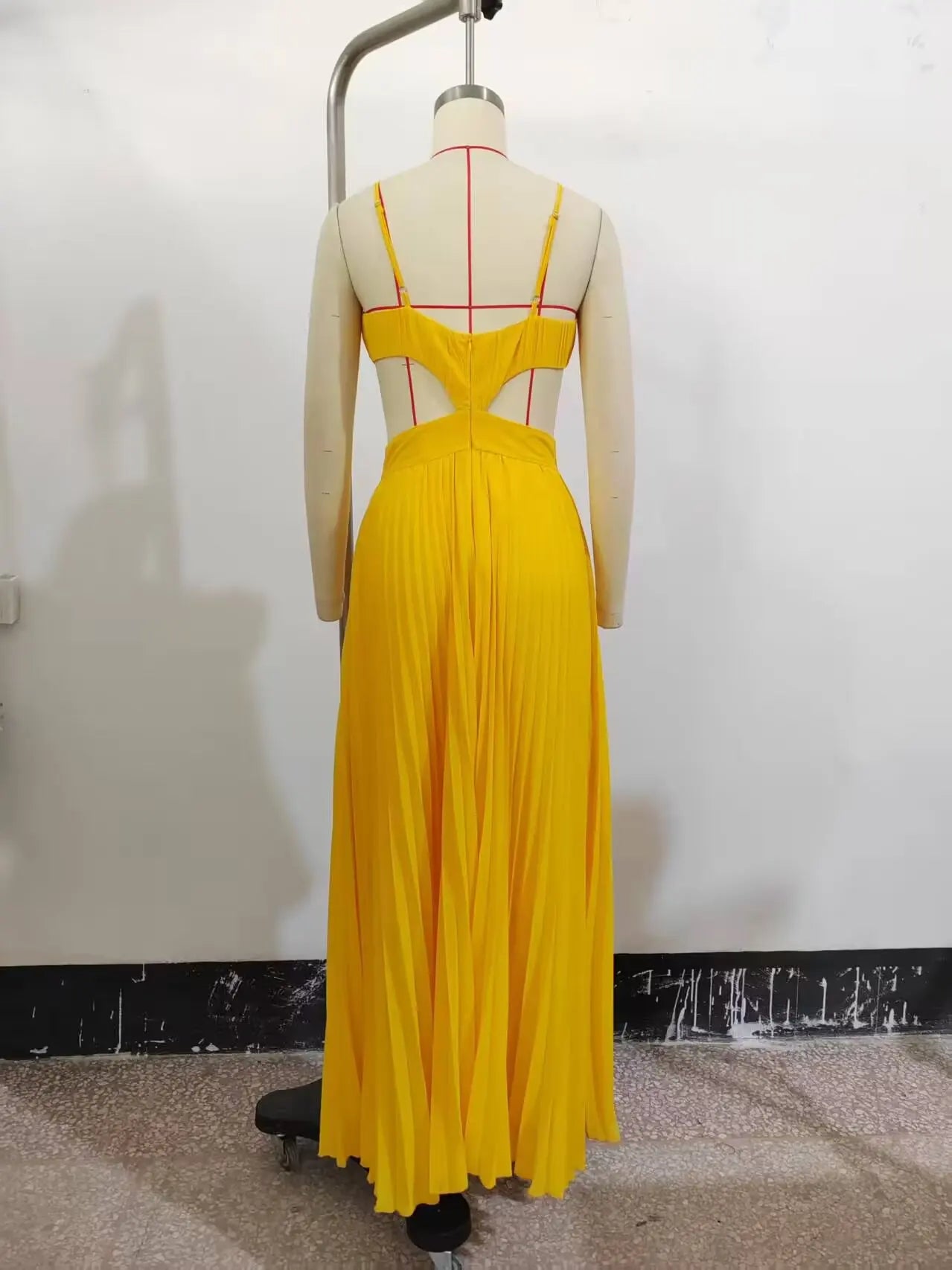 pleated suspender dress