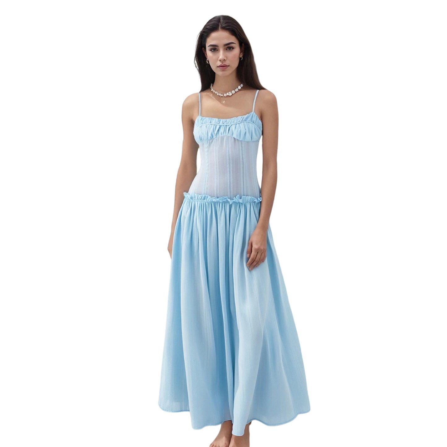 Ruffled Low Waist Slip Cami Dress