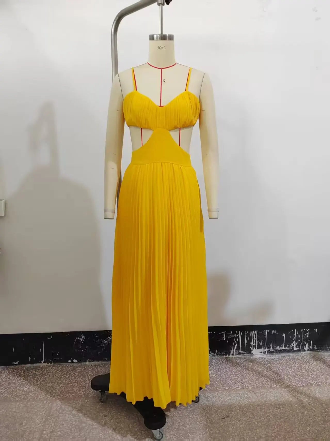 pleated suspender dress