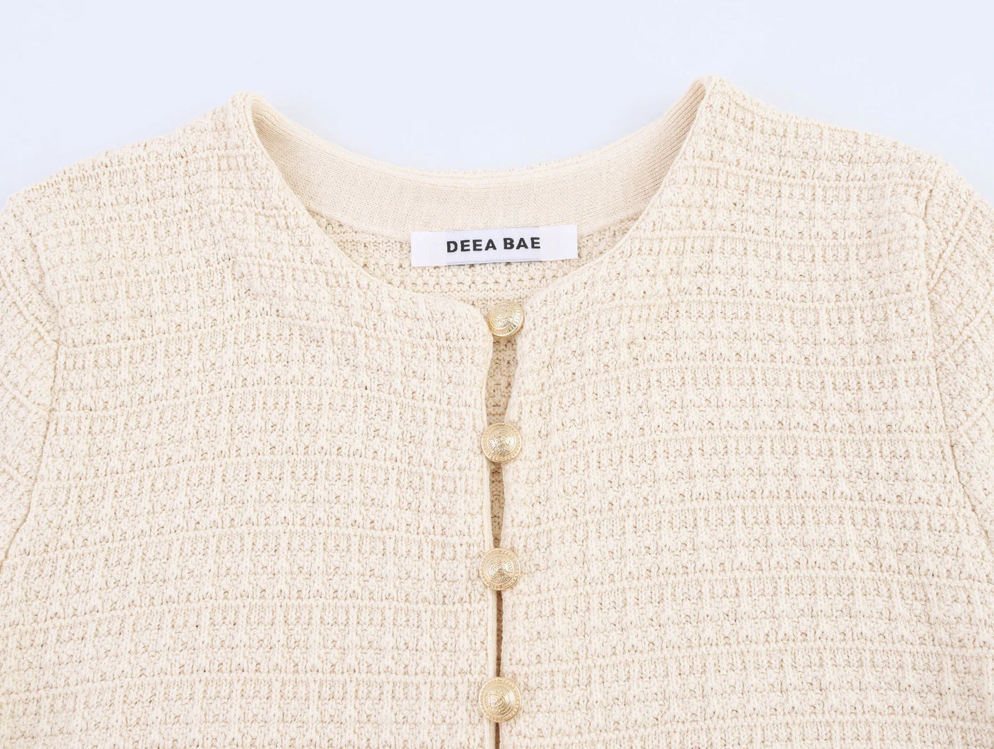 Short and Sleeve Knitted Cardigan Half Skirt Set