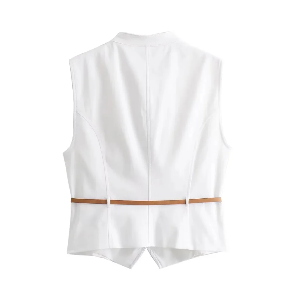 Belt and Tank Top Wide pleated Skirt Set