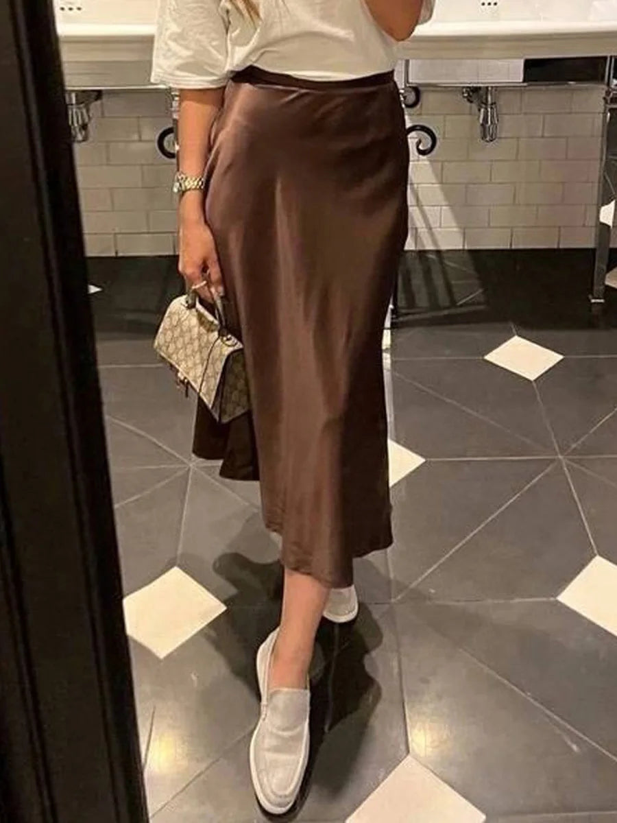 Silky Midi Skirt