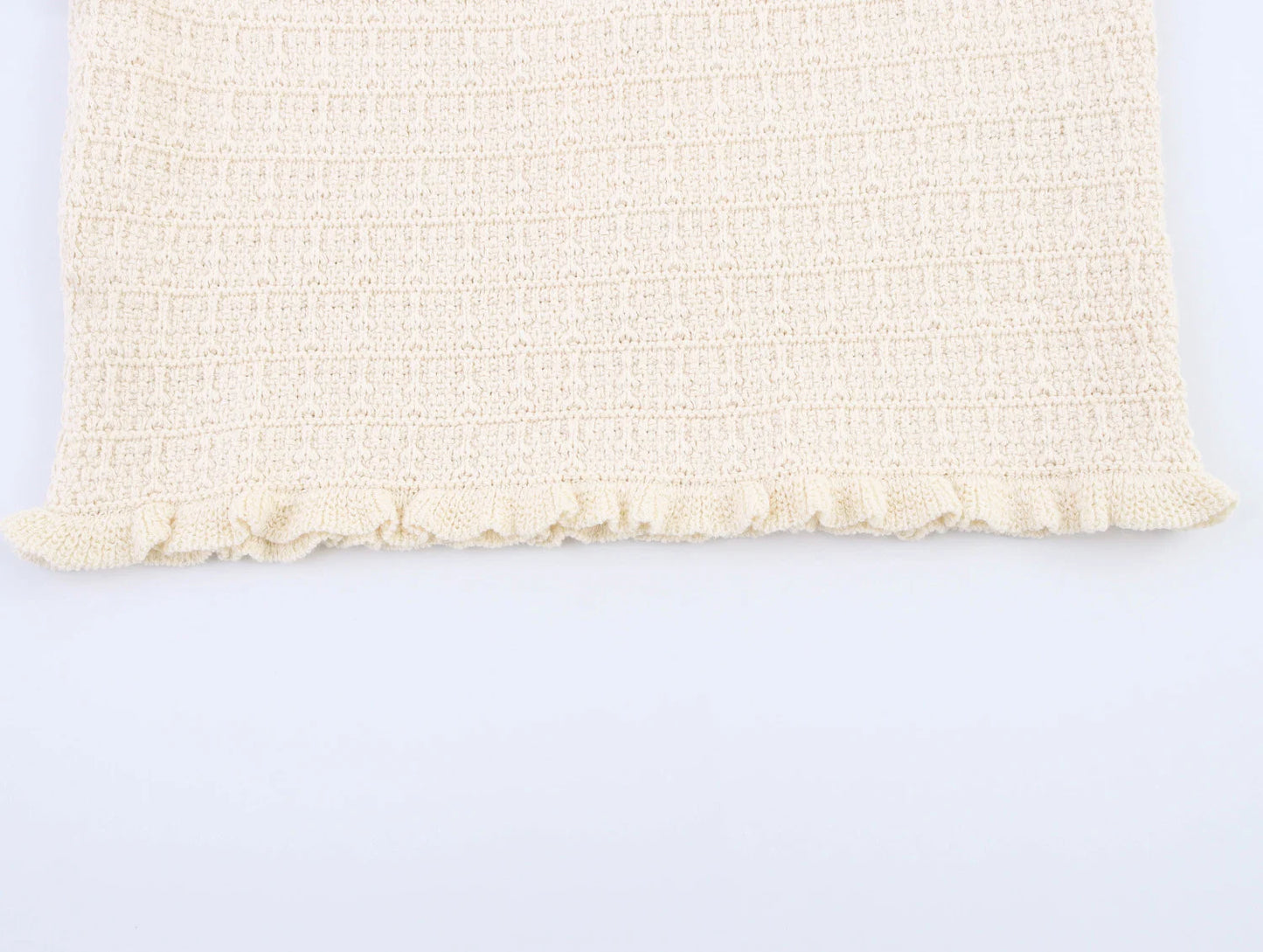 Short and Sleeve Knitted Cardigan Half Skirt Set