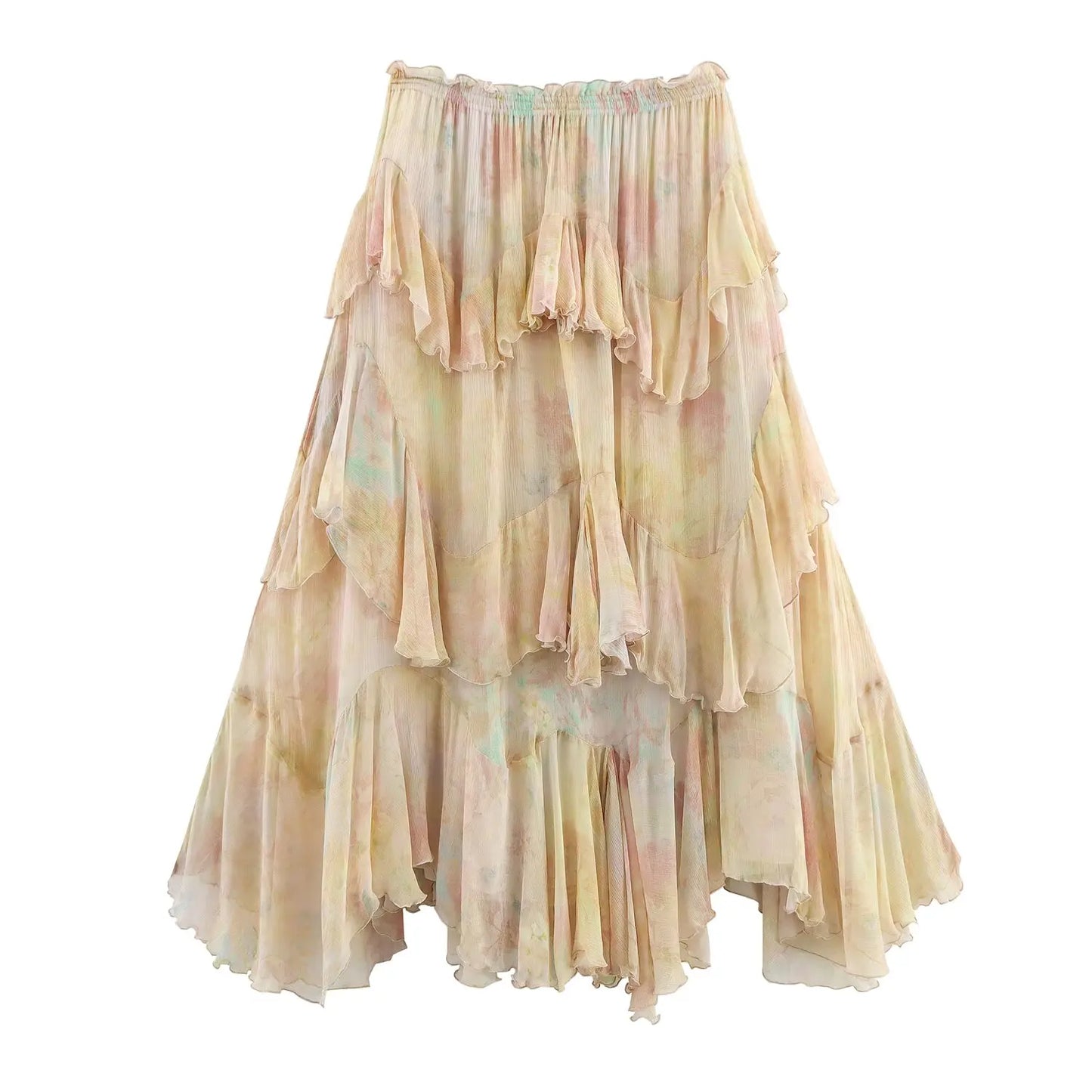 ayered high waist  skirt