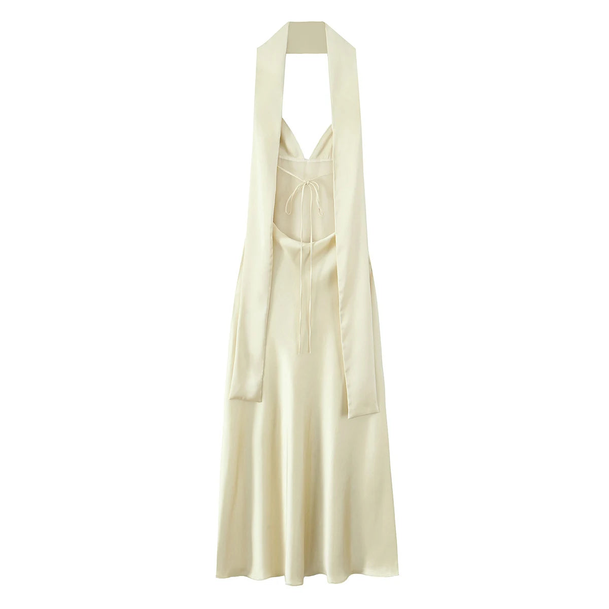 satin scarf dress