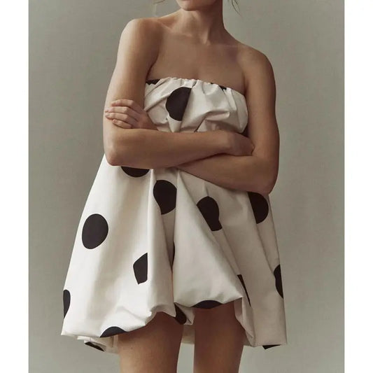 Dot Print Puffball Dress