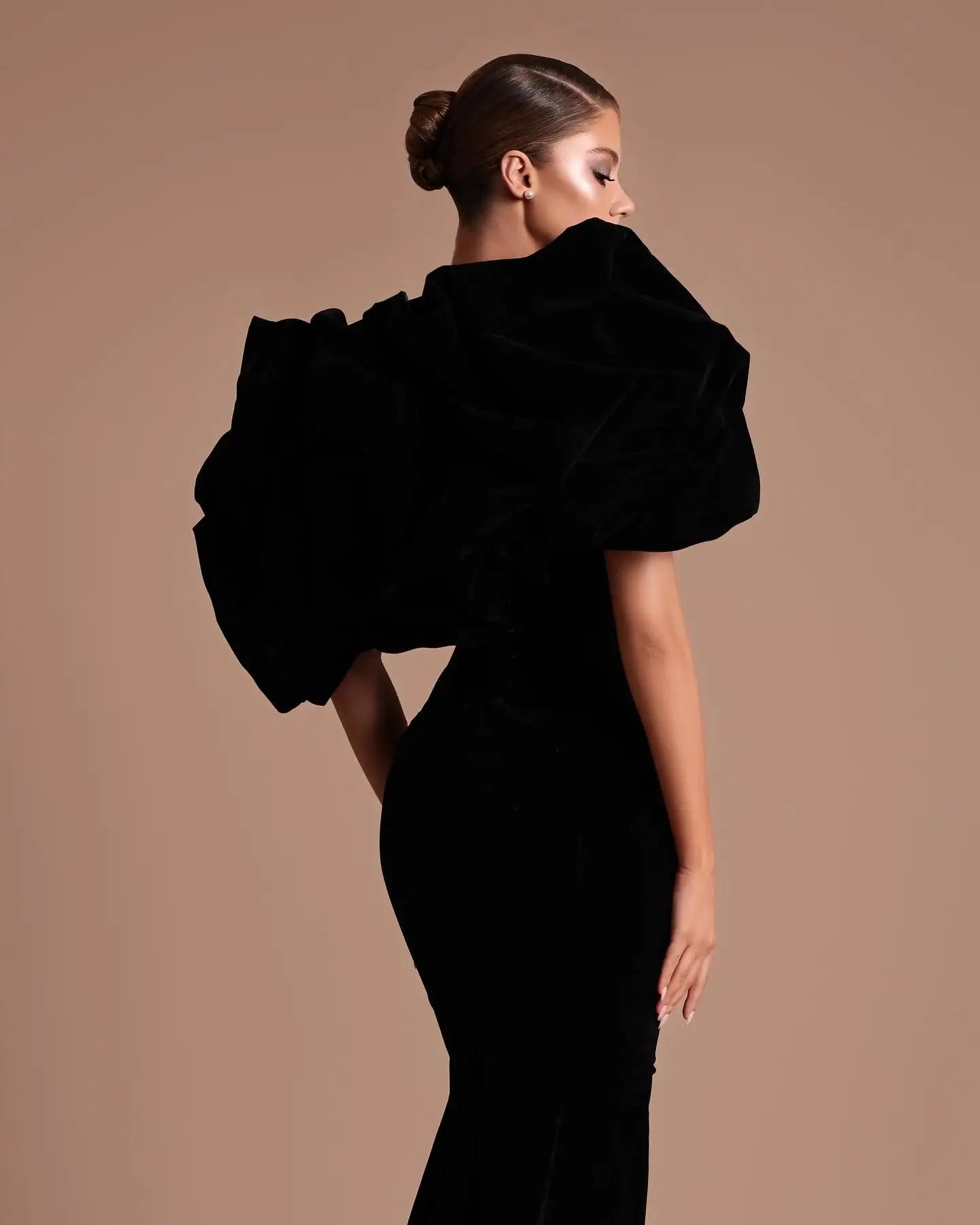 Gorgeous Black Velvet Evening Dress