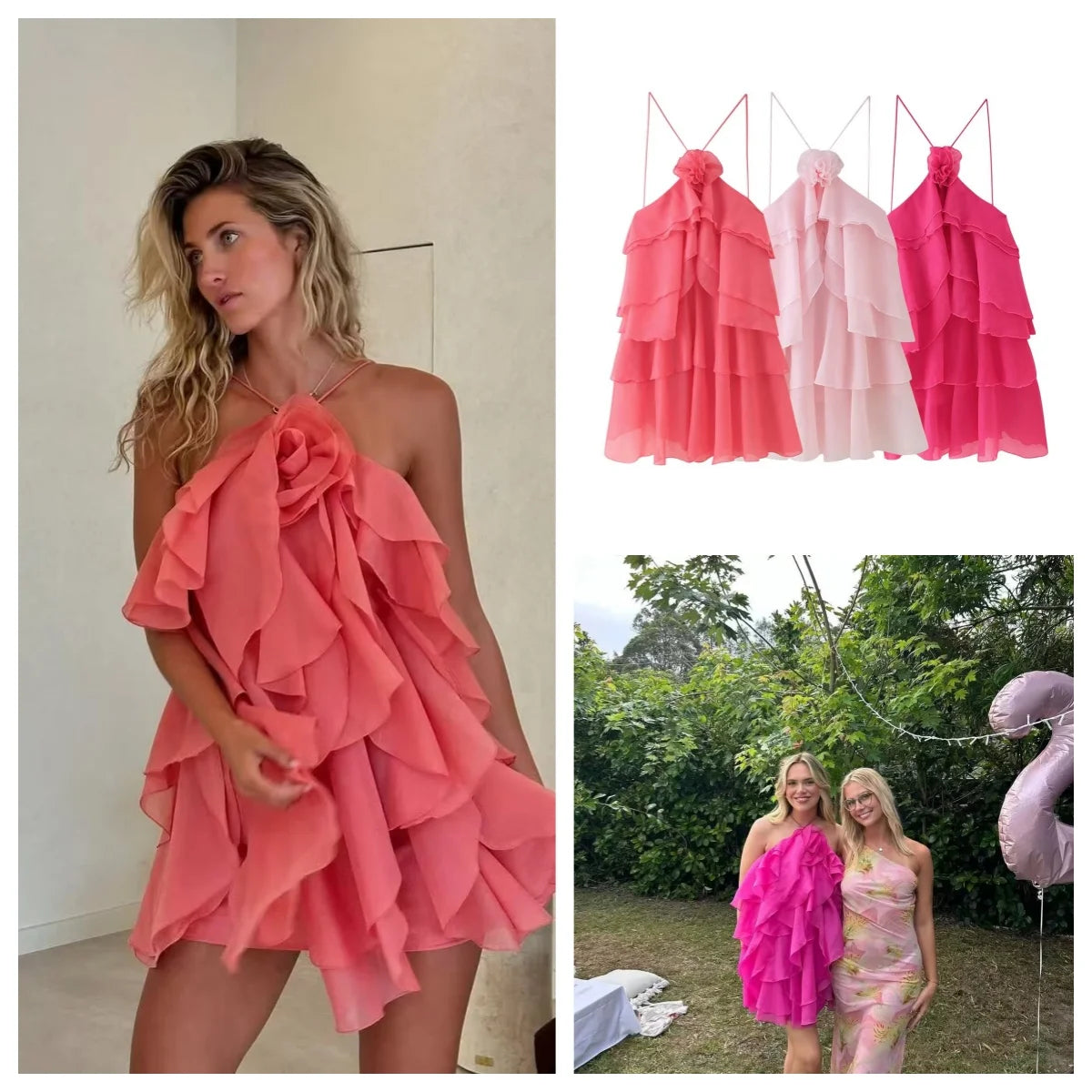 ruffled short dress