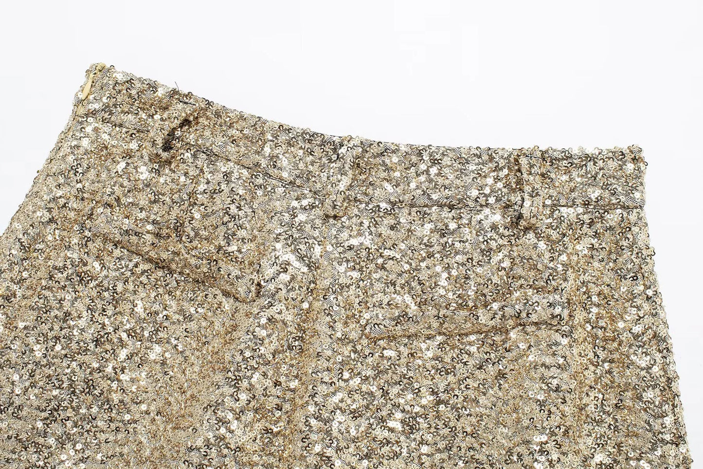 Sequins Mid-waist Shorts