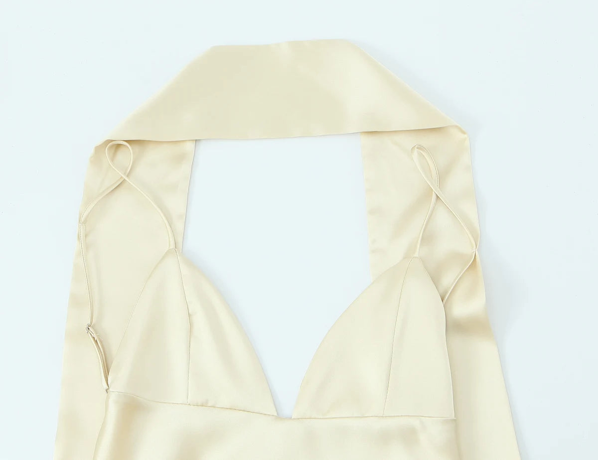 satin scarf dress
