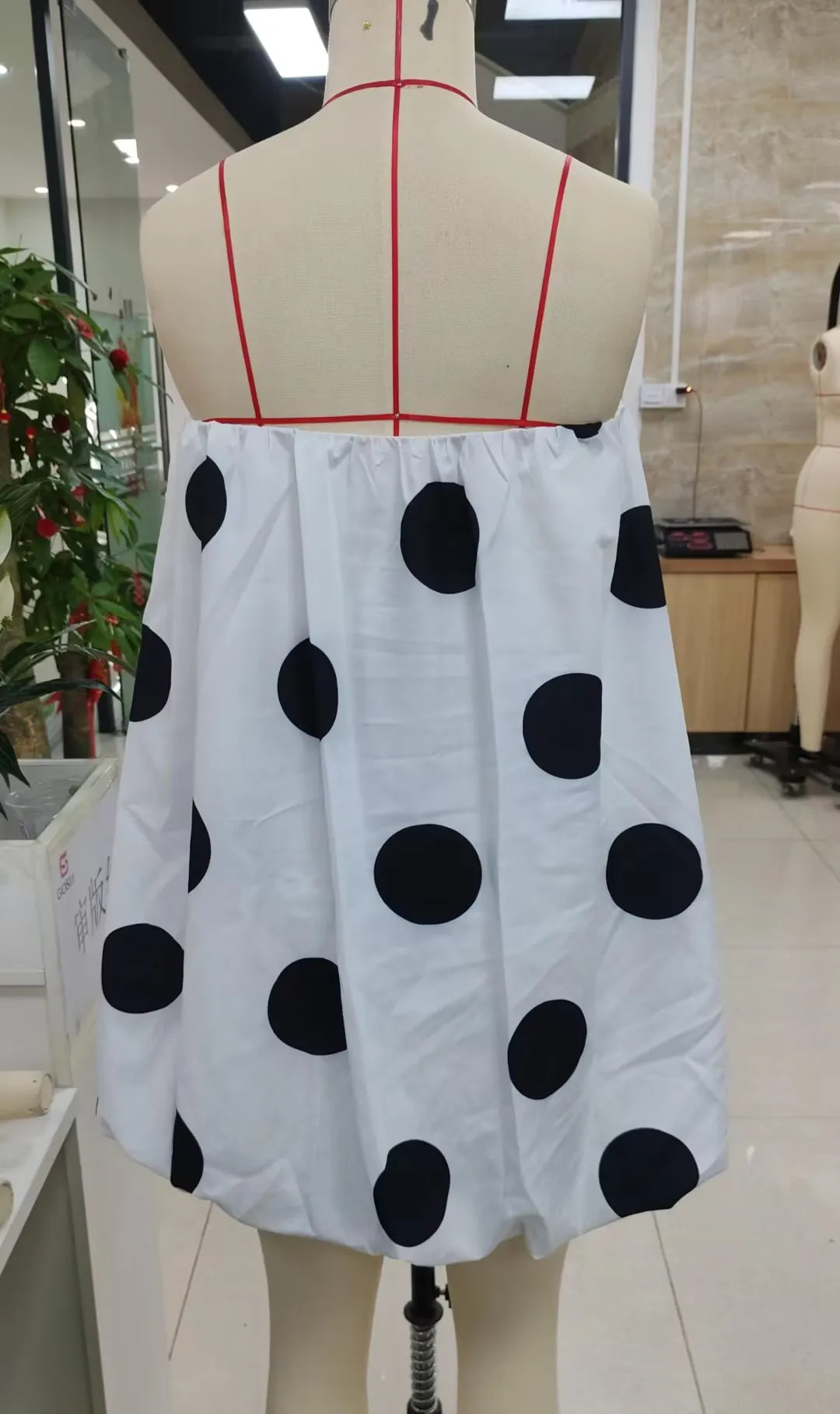 Dot Print Puffball Dress