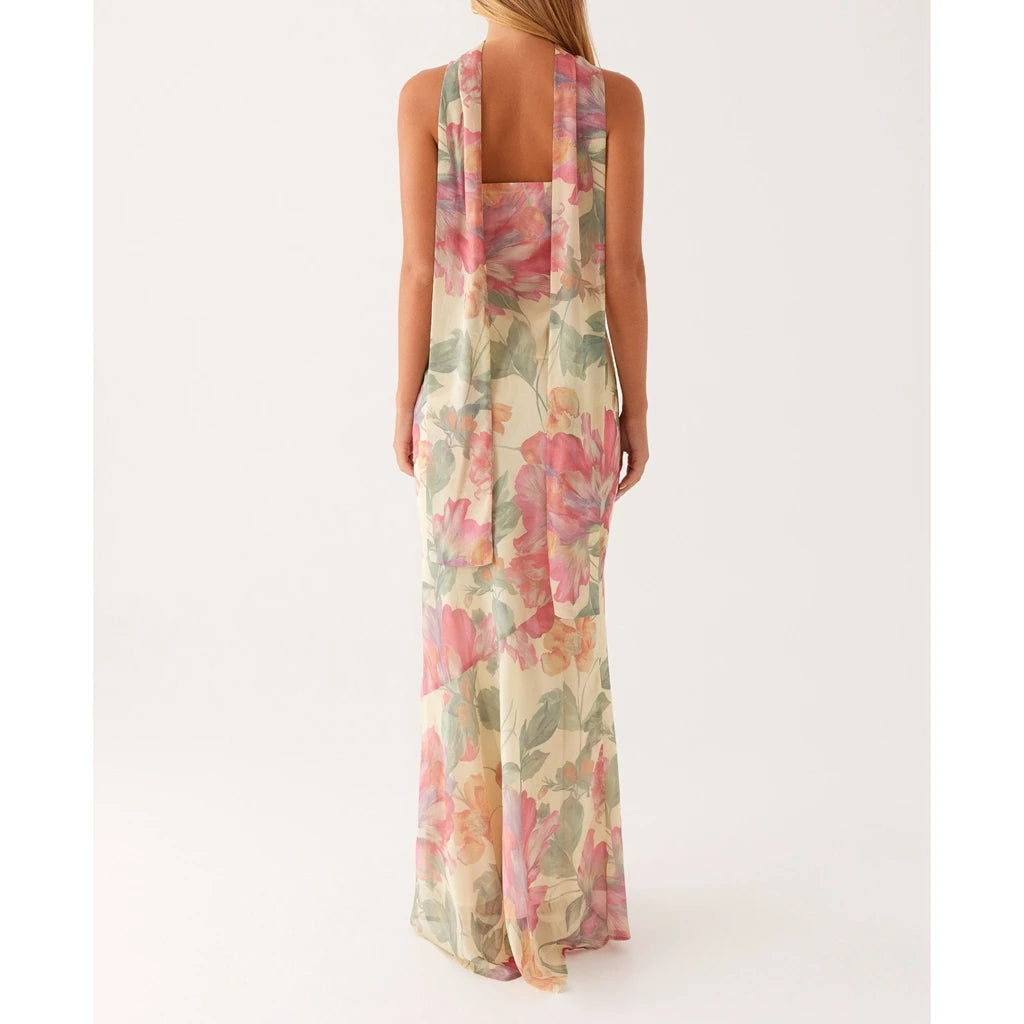 Mermaid Tube Long Dress with Scarf