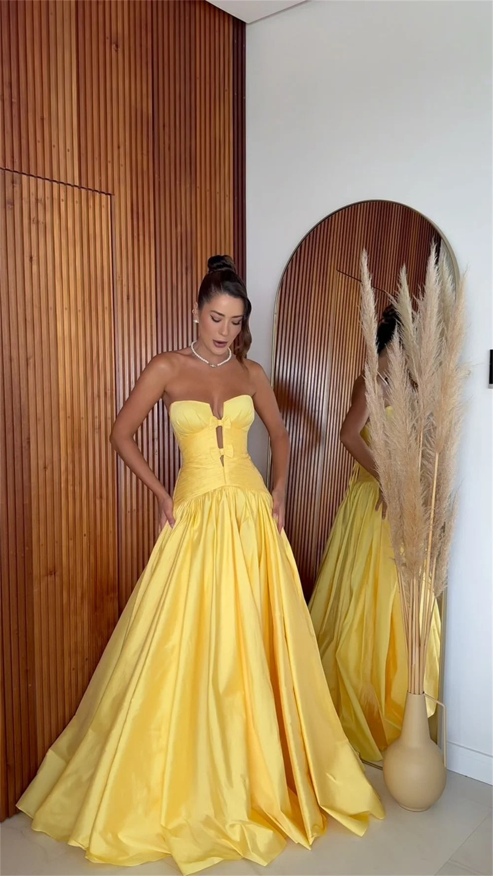 Yellow Strapless Dress