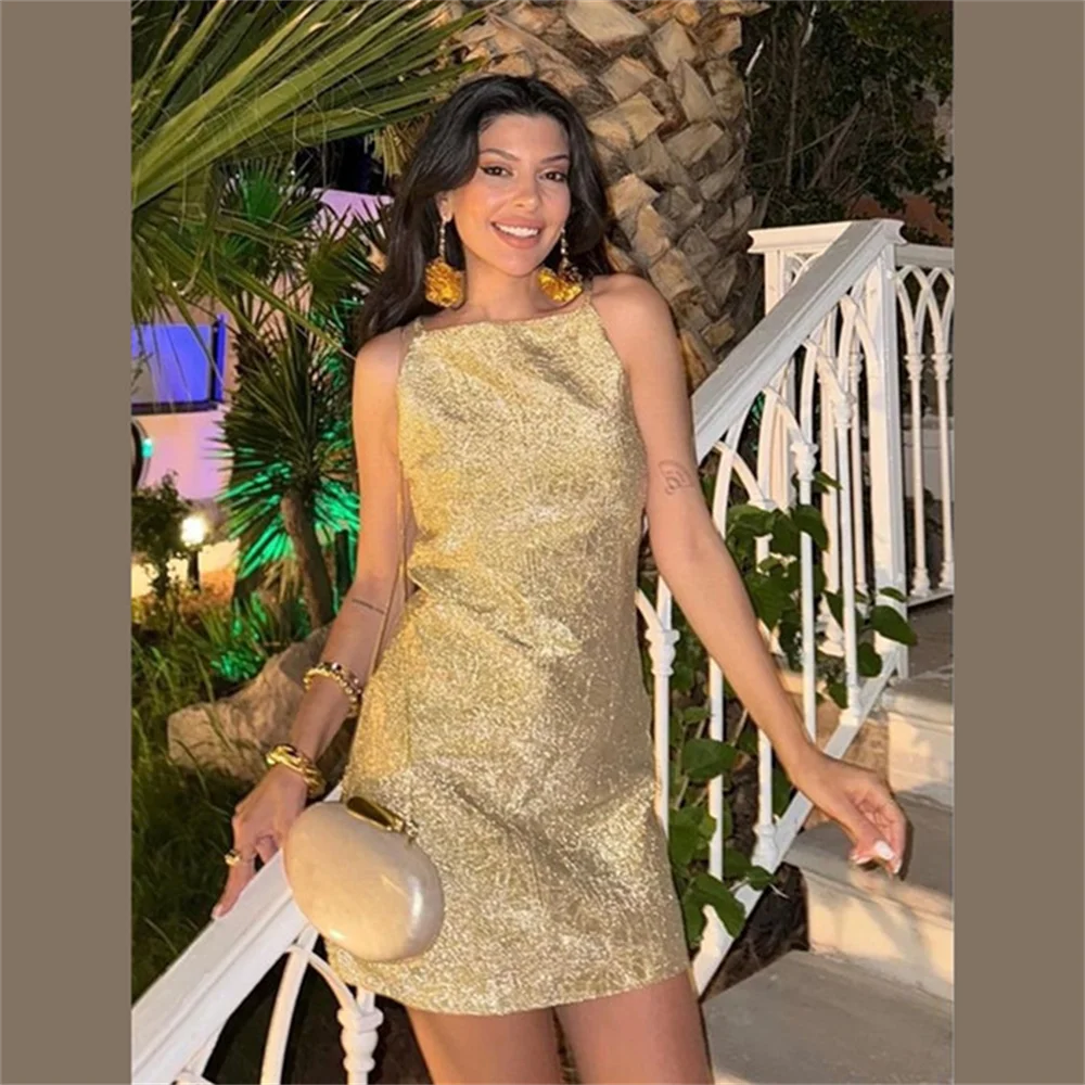 Round Neck Sleeveless Short Dress
