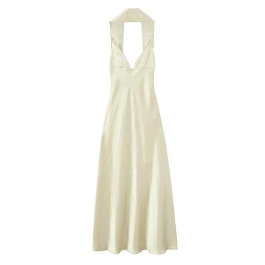 satin scarf dress