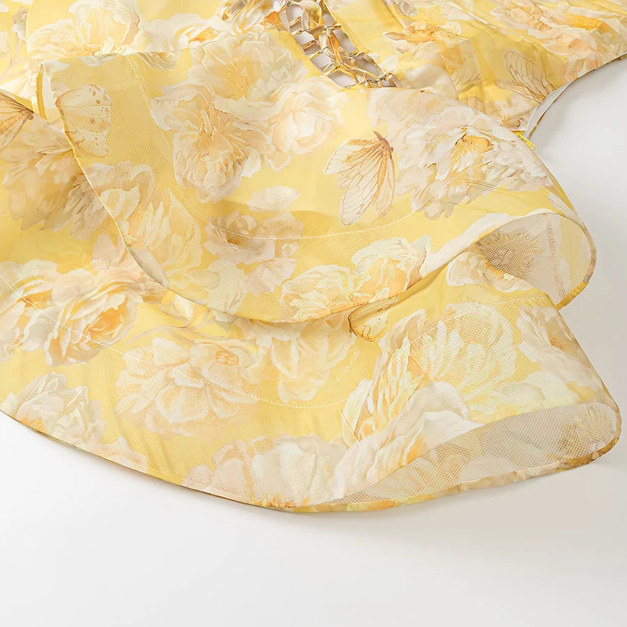 one-shoulder flower dress