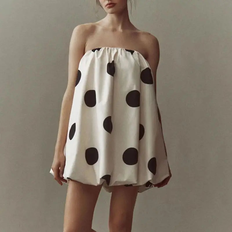 Dot Print Puffball Dress