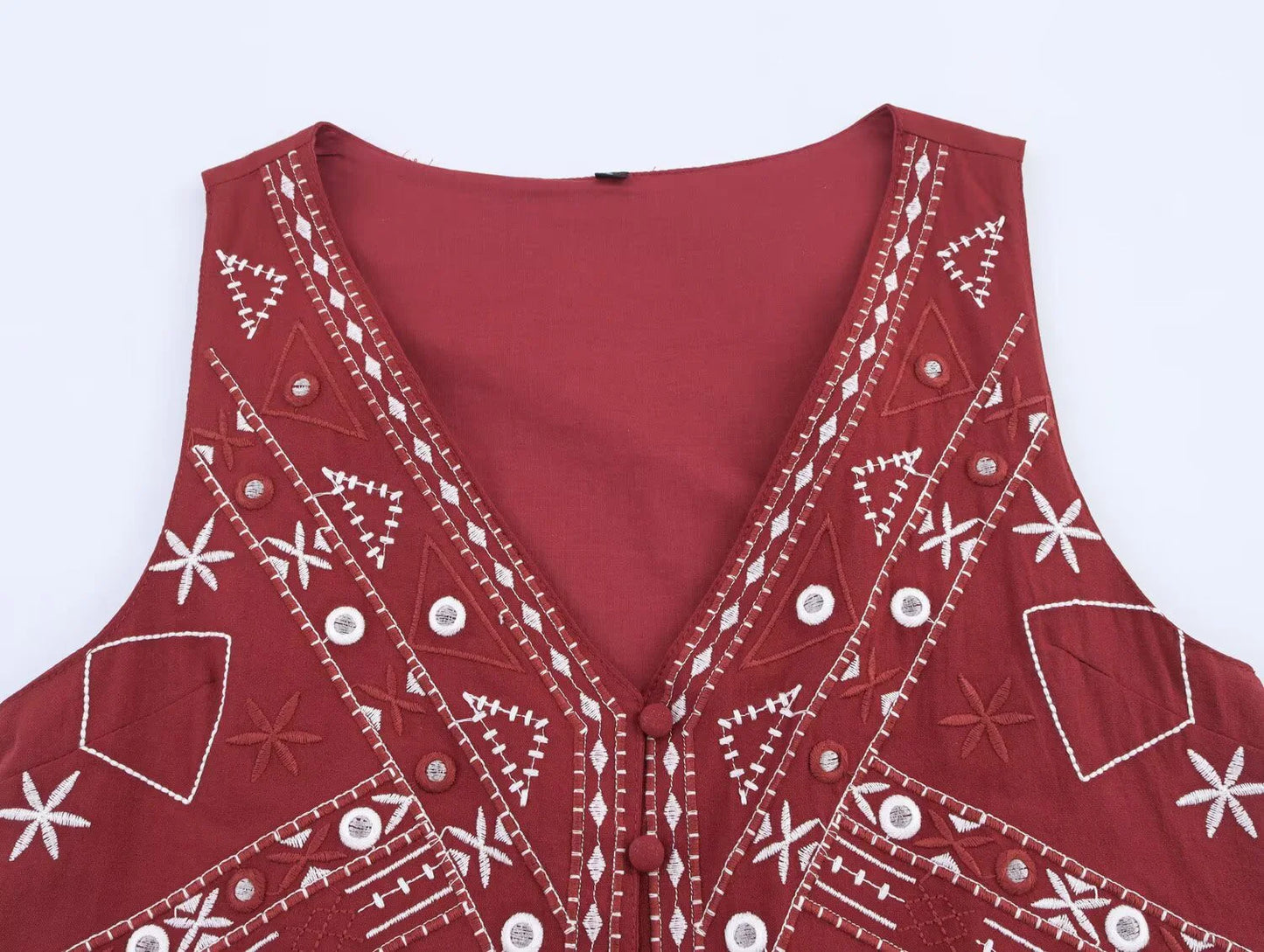 Embroidered vest and shorts set