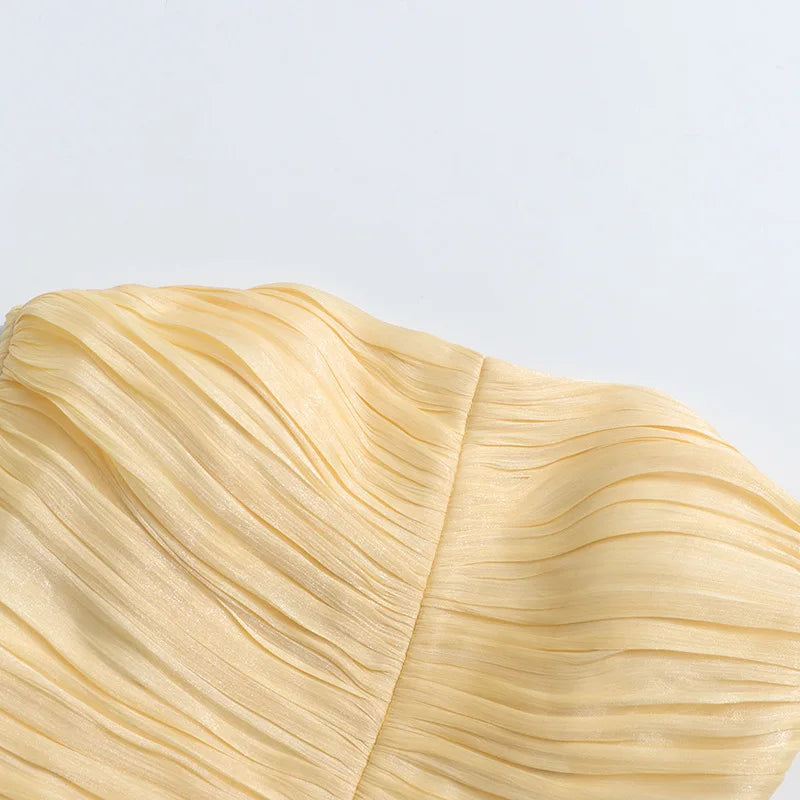 Flounce Wrinkle Wrapped Chest Dress