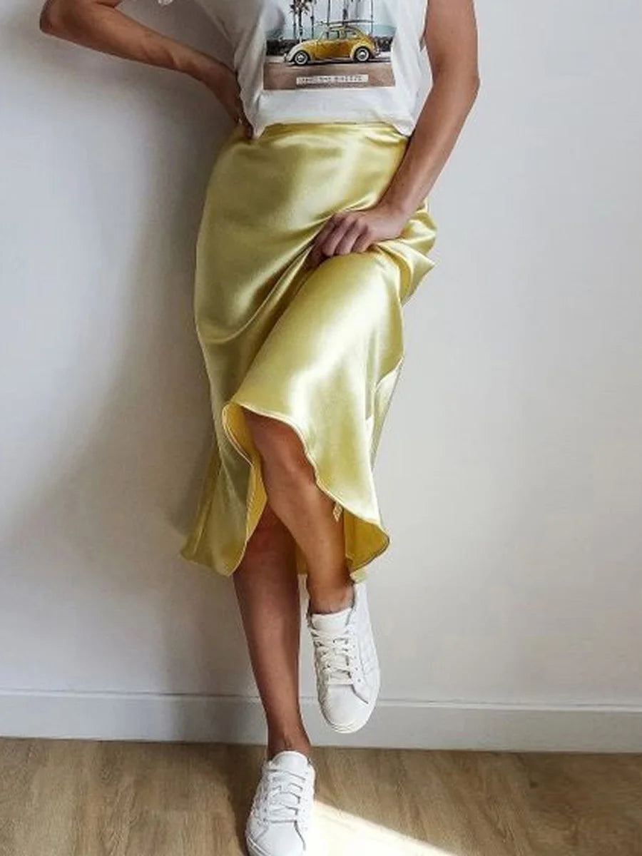 Silky Midi Skirt
