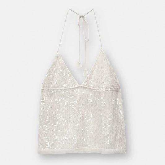 Sequins Backless CropTop