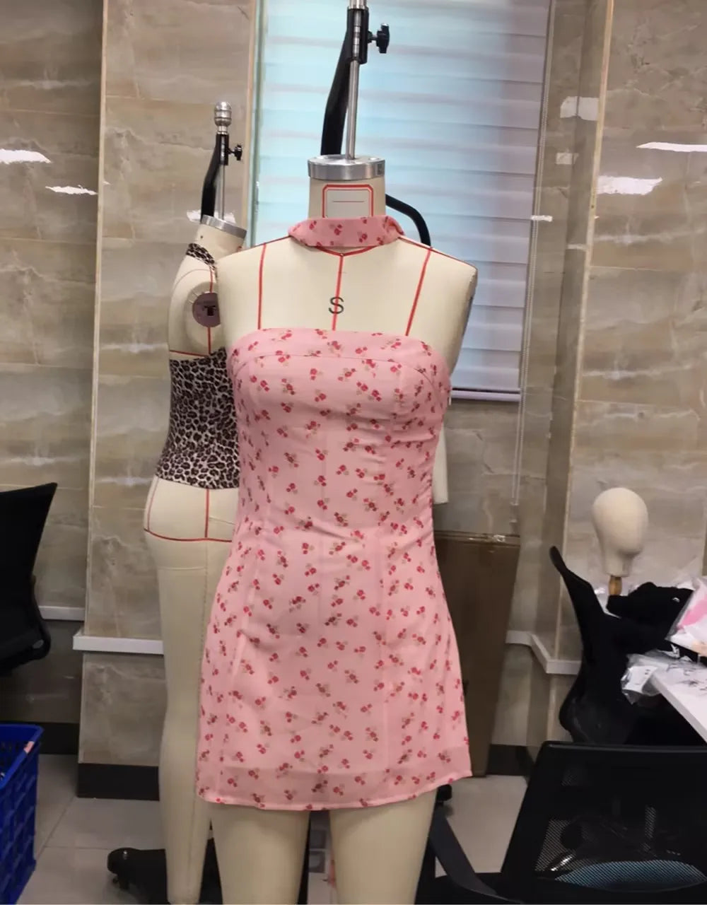 Strapless Flower Mini Dress