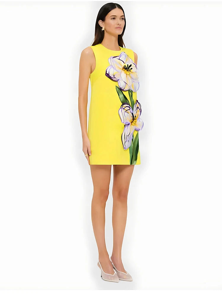 Flowers Splicing Dress