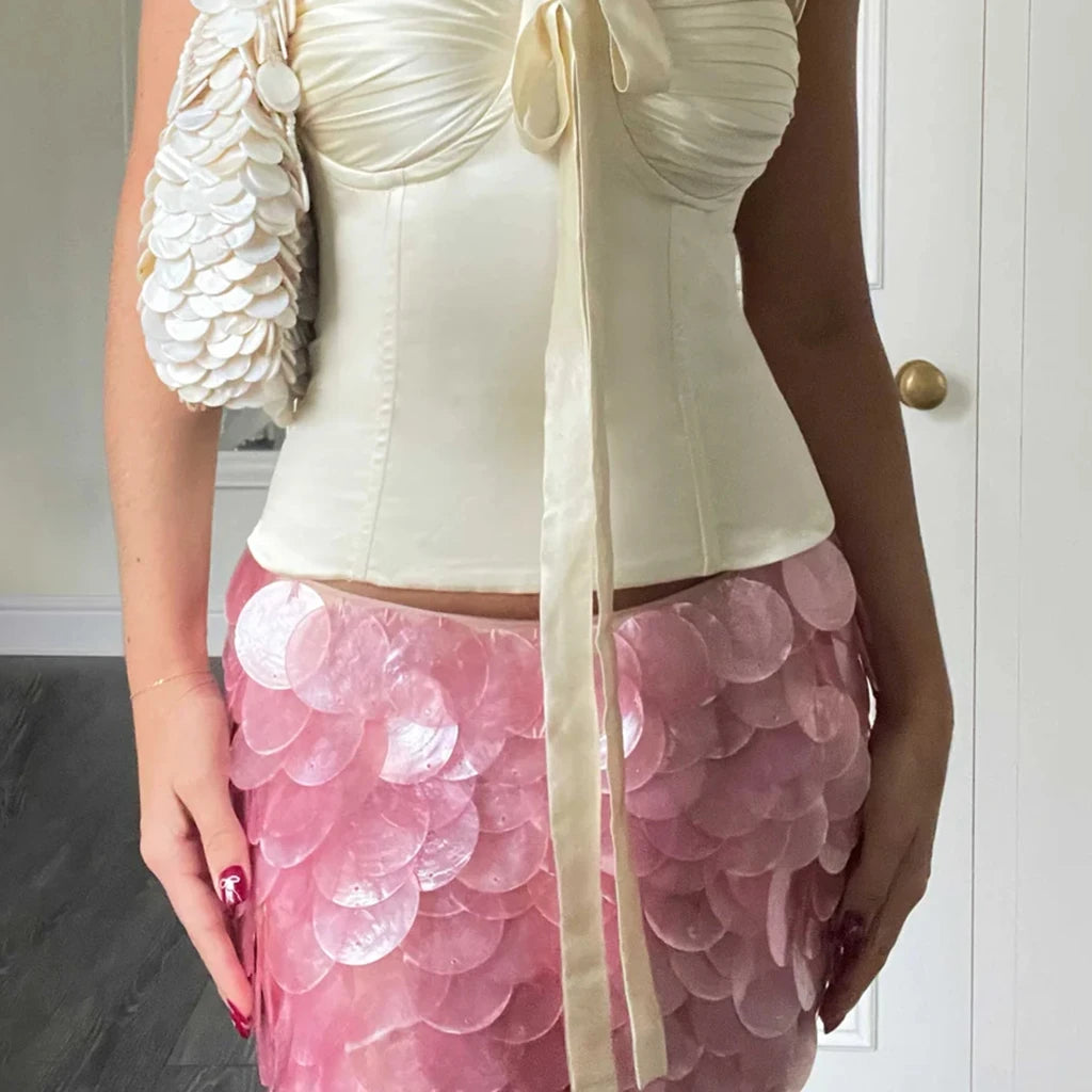 Sequined Layered Mermaid Mini Skirt