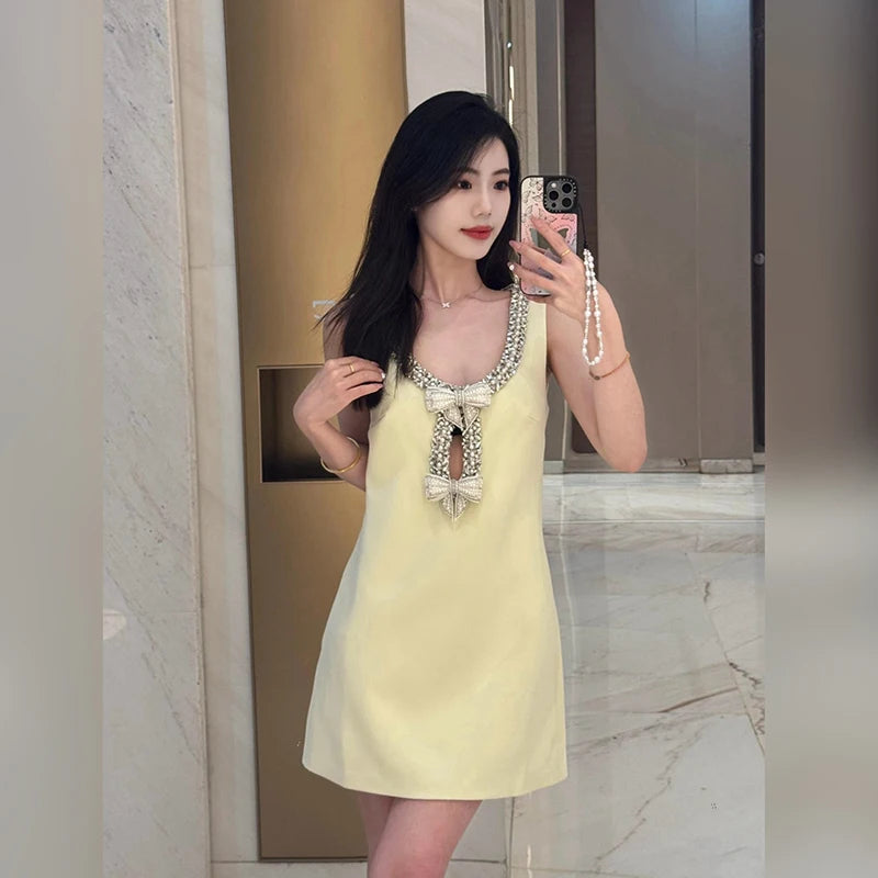 Bow Diamond Hollow Out Dress
