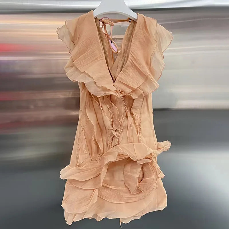Chic Flounce Off Shoulder Mini Dress