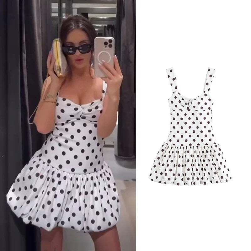 Retro chic polka dot mini dress