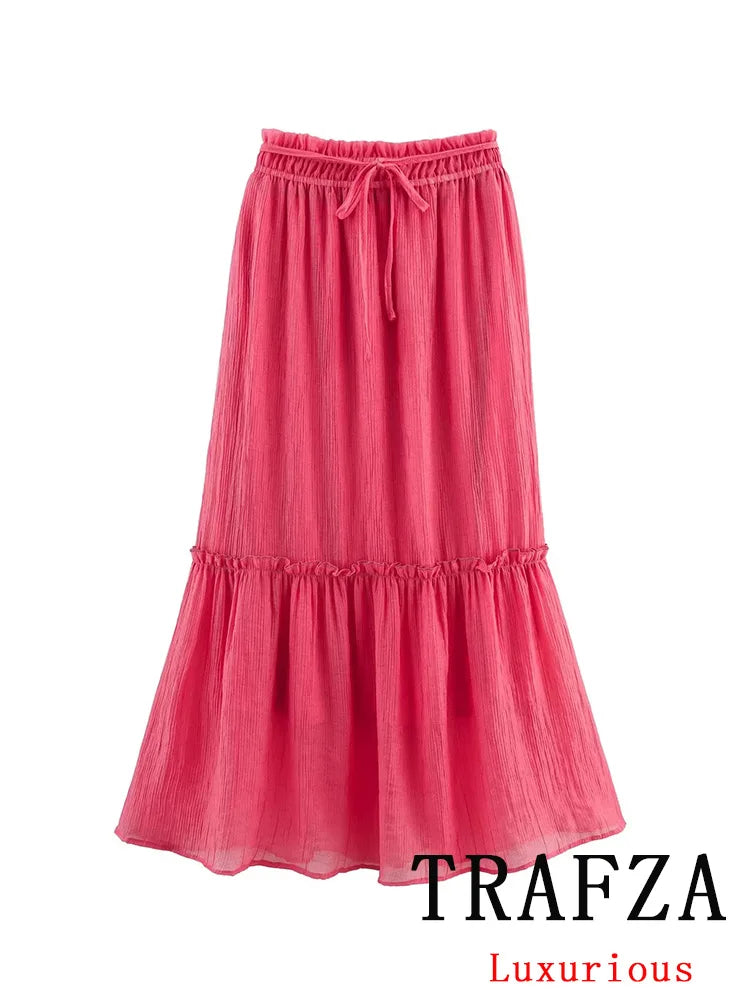 Loose Blouse and Skirt Two Piece Set