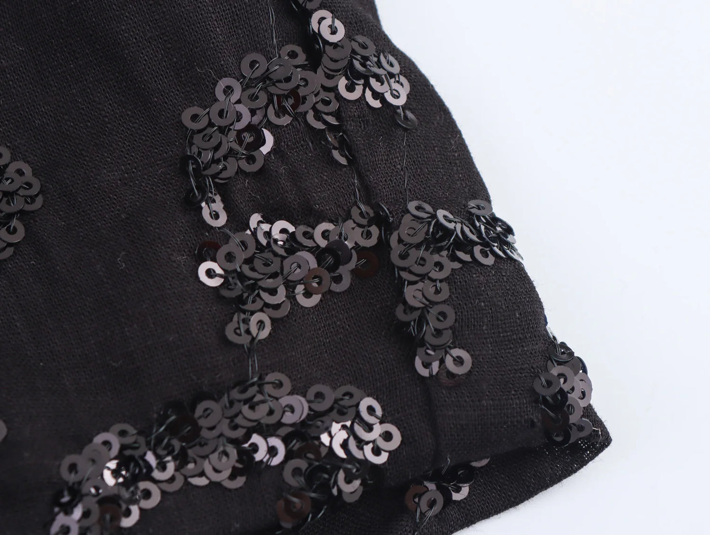 suit sequined tube top with high waist straight pants