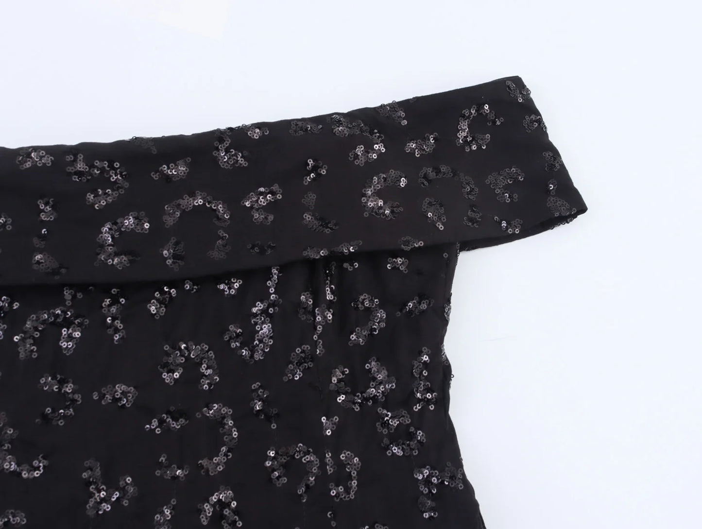 suit sequined tube top with high waist straight pants