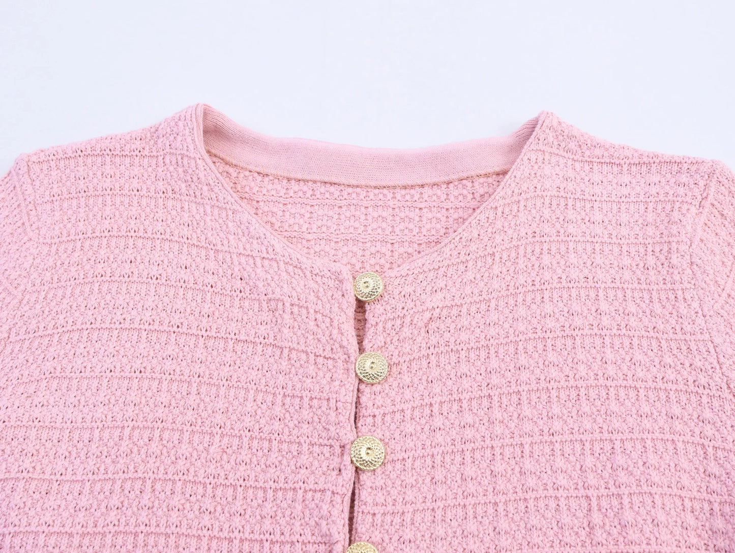Short and Sleeve Knitted Cardigan Half Skirt Set