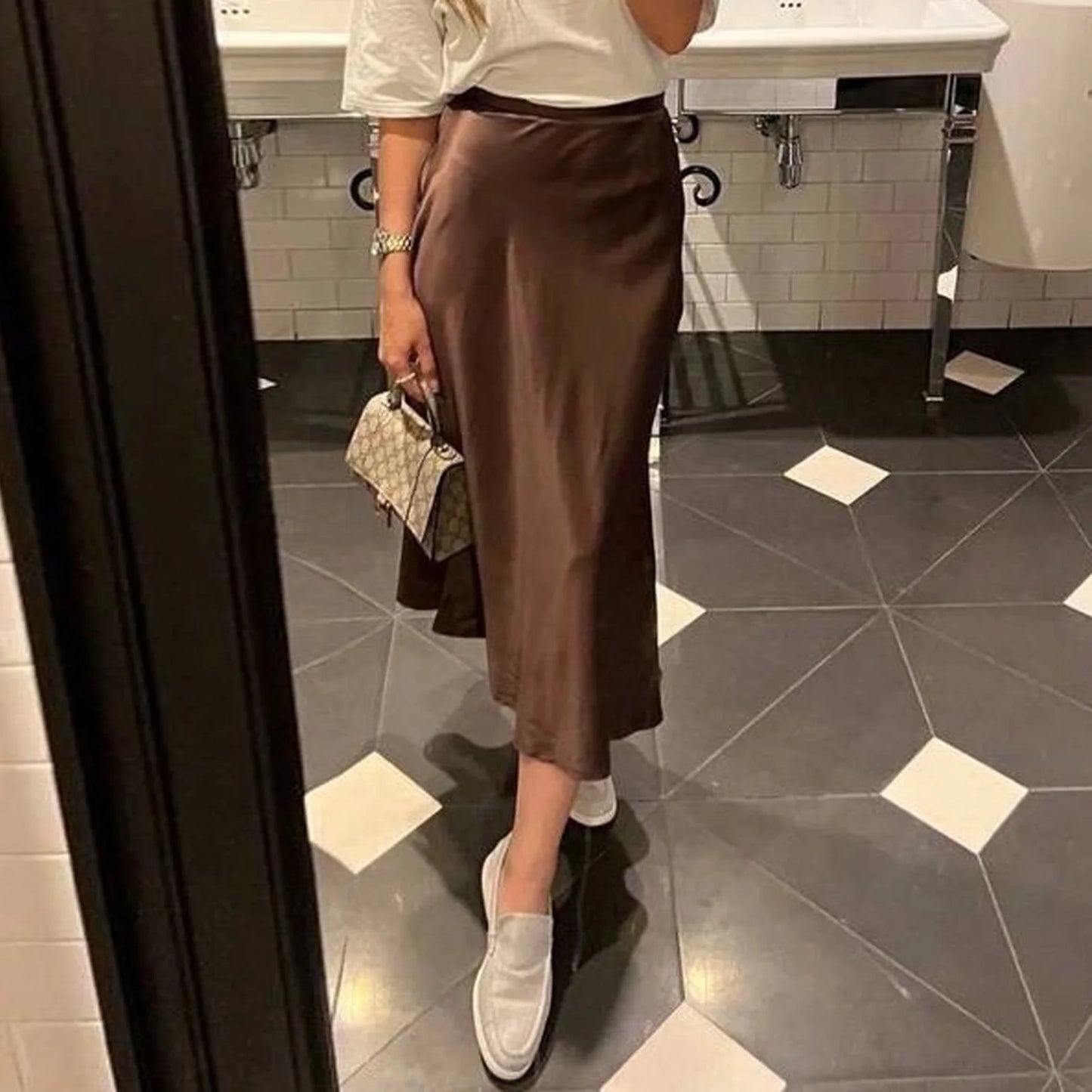 Silky Midi Skirt
