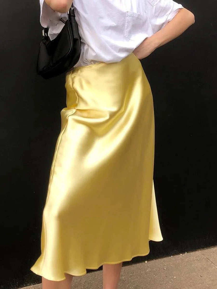 Silky Midi Skirt
